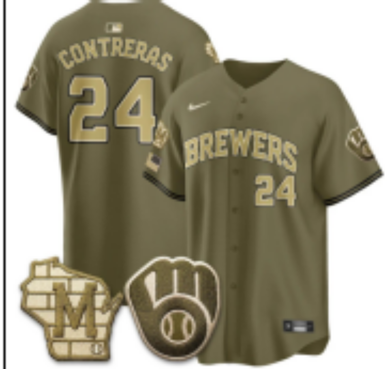 Women Milwaukee Brewers #24 Contreras Green Nike 2026 World Series jersey 10210